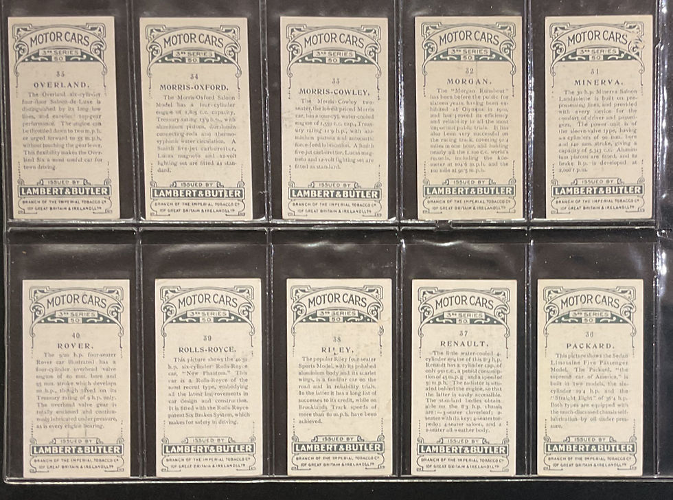 Thumbnail: Lambert & Butler Motor Cars 3rd Series Cigarette Cards