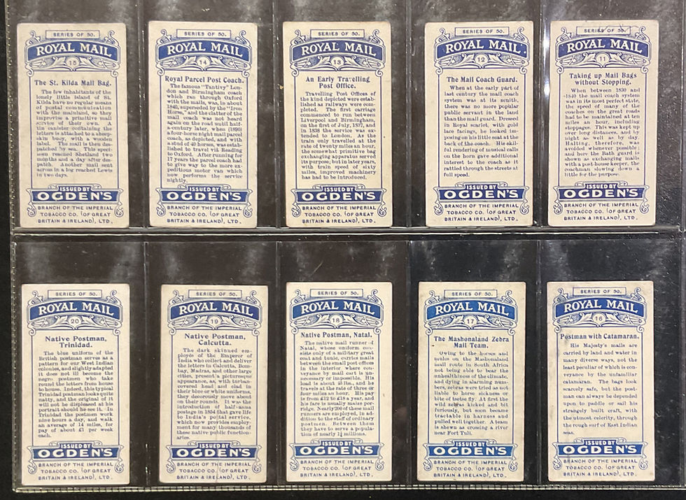Thumbnail: Ogdens Royal Mail Cigarette Cards