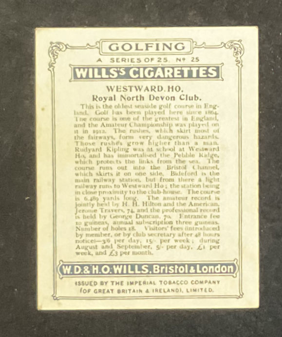 Thumbnail: Wills Golfing Cigarette Cards