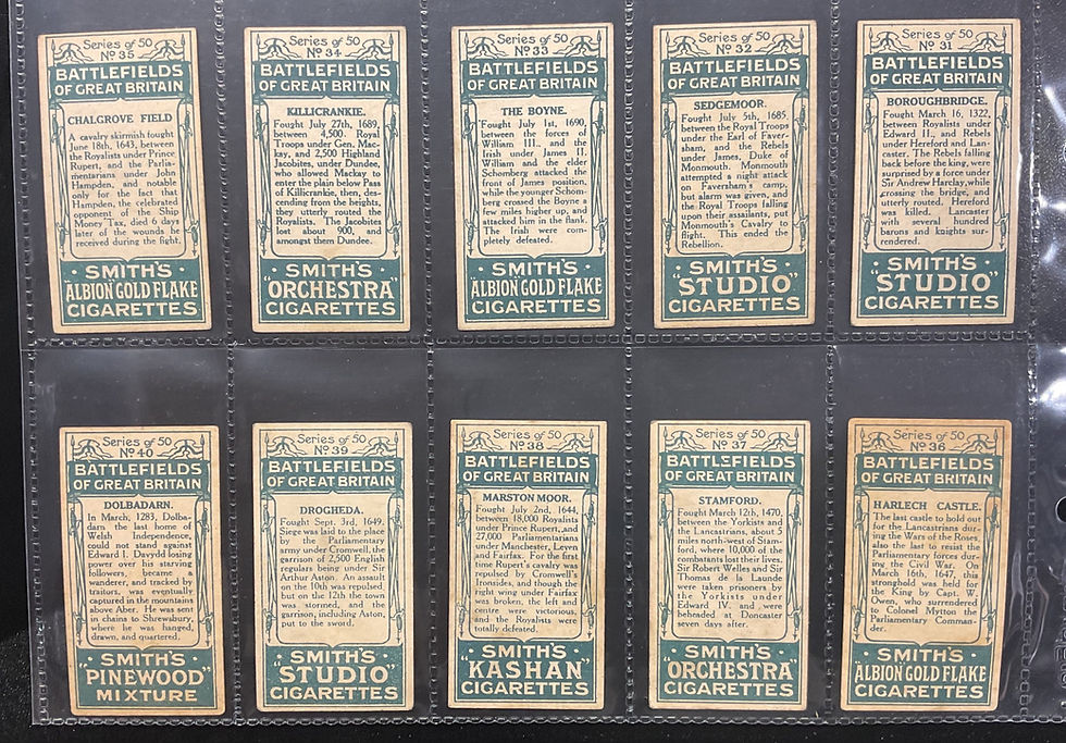 Thumbnail: Smith Battlefields Of Great Britain Cigarette Cards Cards