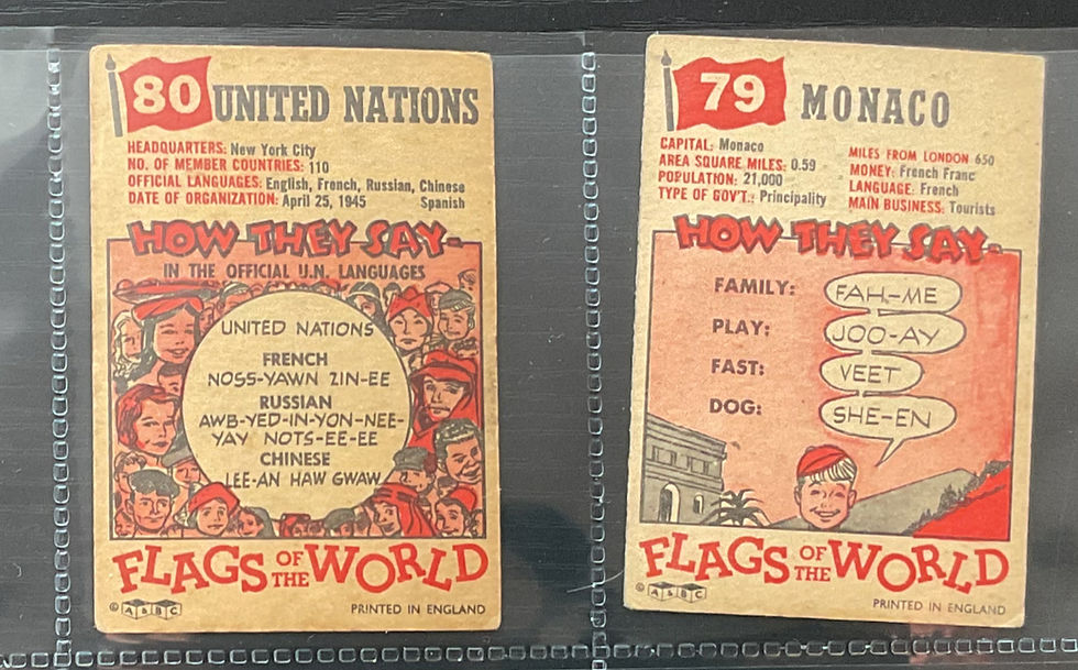 Thumbnail: A&BC Gum Flags Of The World Bubblegum Cards