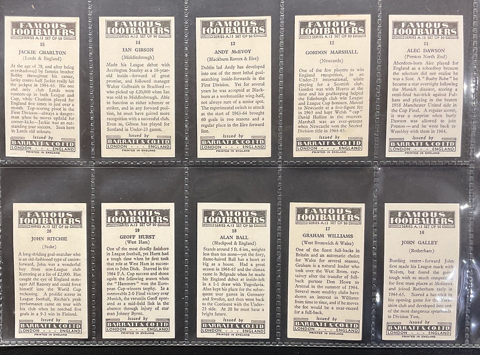 Thumbnail: Barratt Famous Footballers A.13 Confectionary Cards
