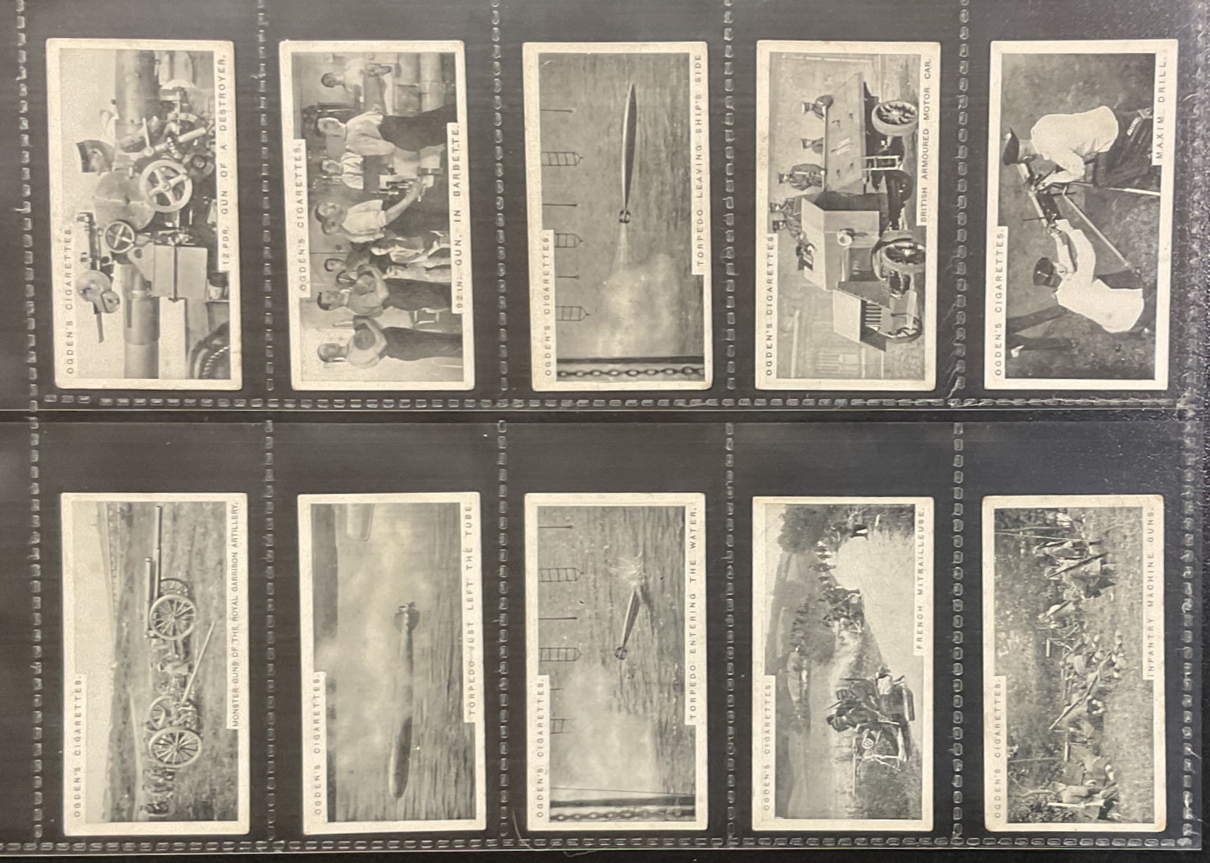 Ogdens Modern War Weapons Set + 6 Variation Cigarette Cards