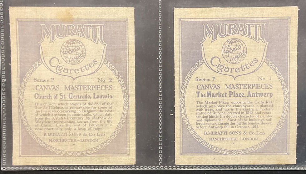 Thumbnail: Muratti Silk Canvas Masterpieces Series P Silk Cigarette Cards