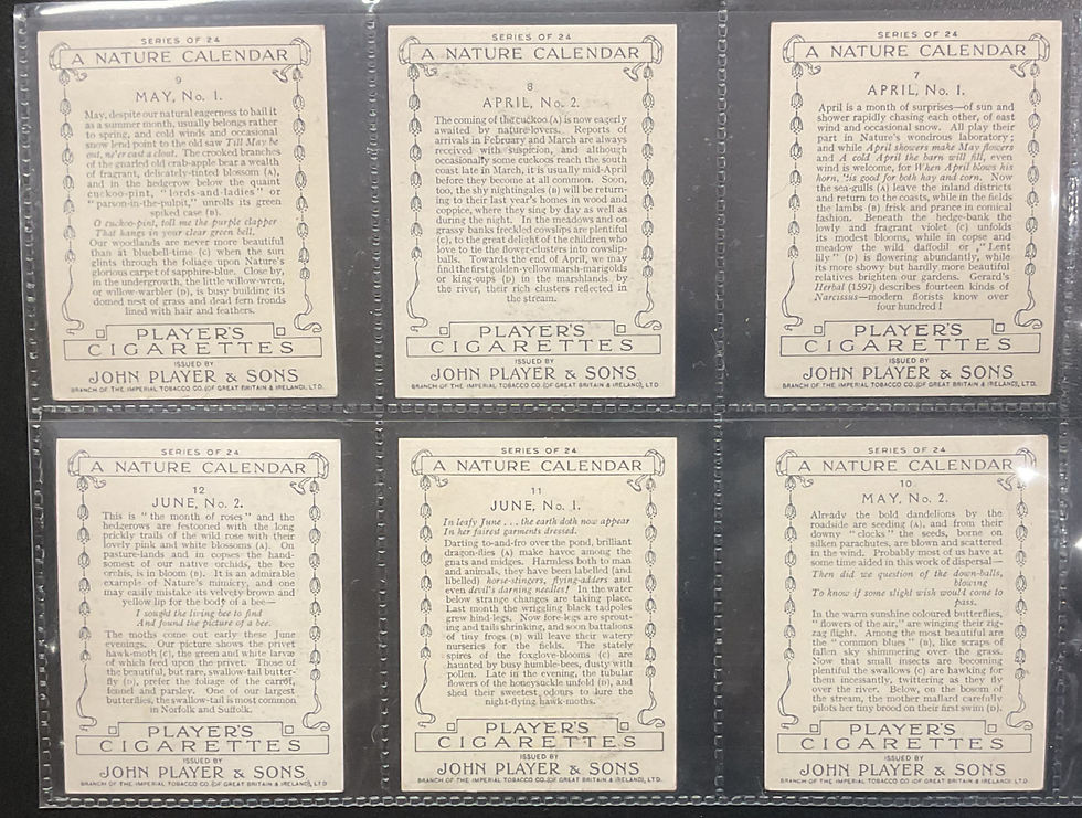 Thumbnail: Players A Nature Calendar Cigarette Cards
