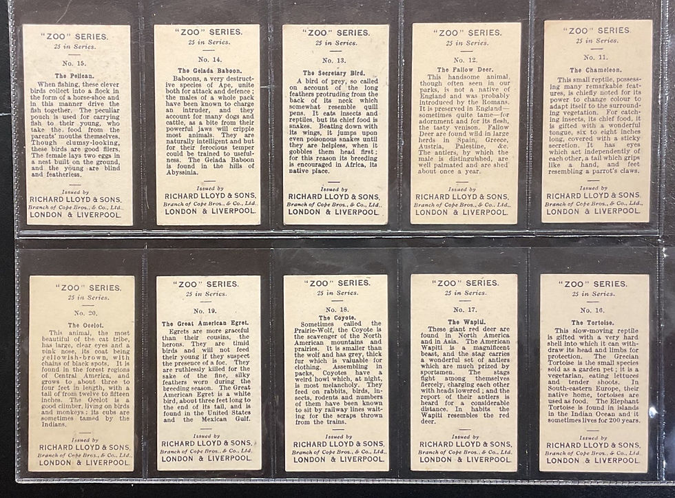 Thumbnail: Lloyd Zoo Series Cigarette Cards