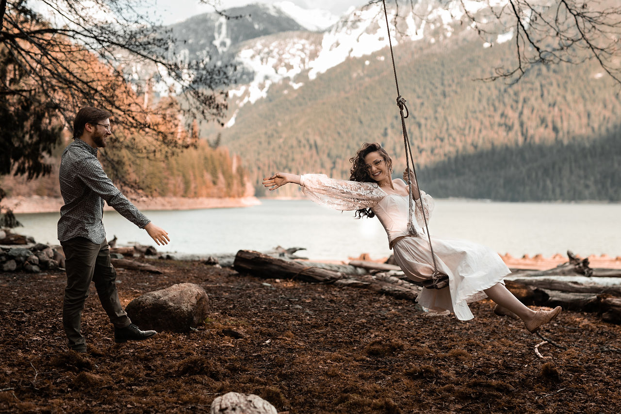 mountain engagement portrait