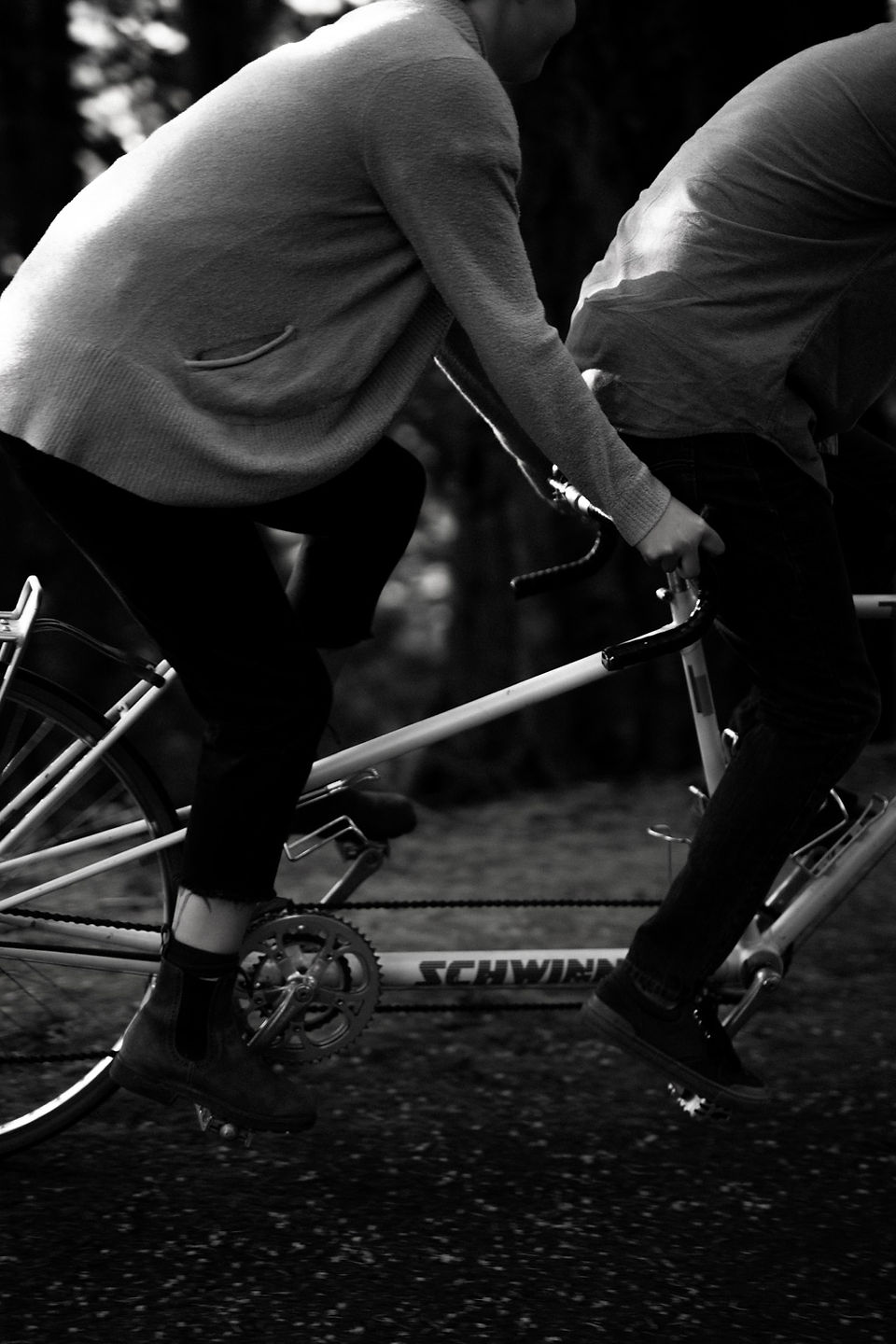 tandem bike engagement portrait