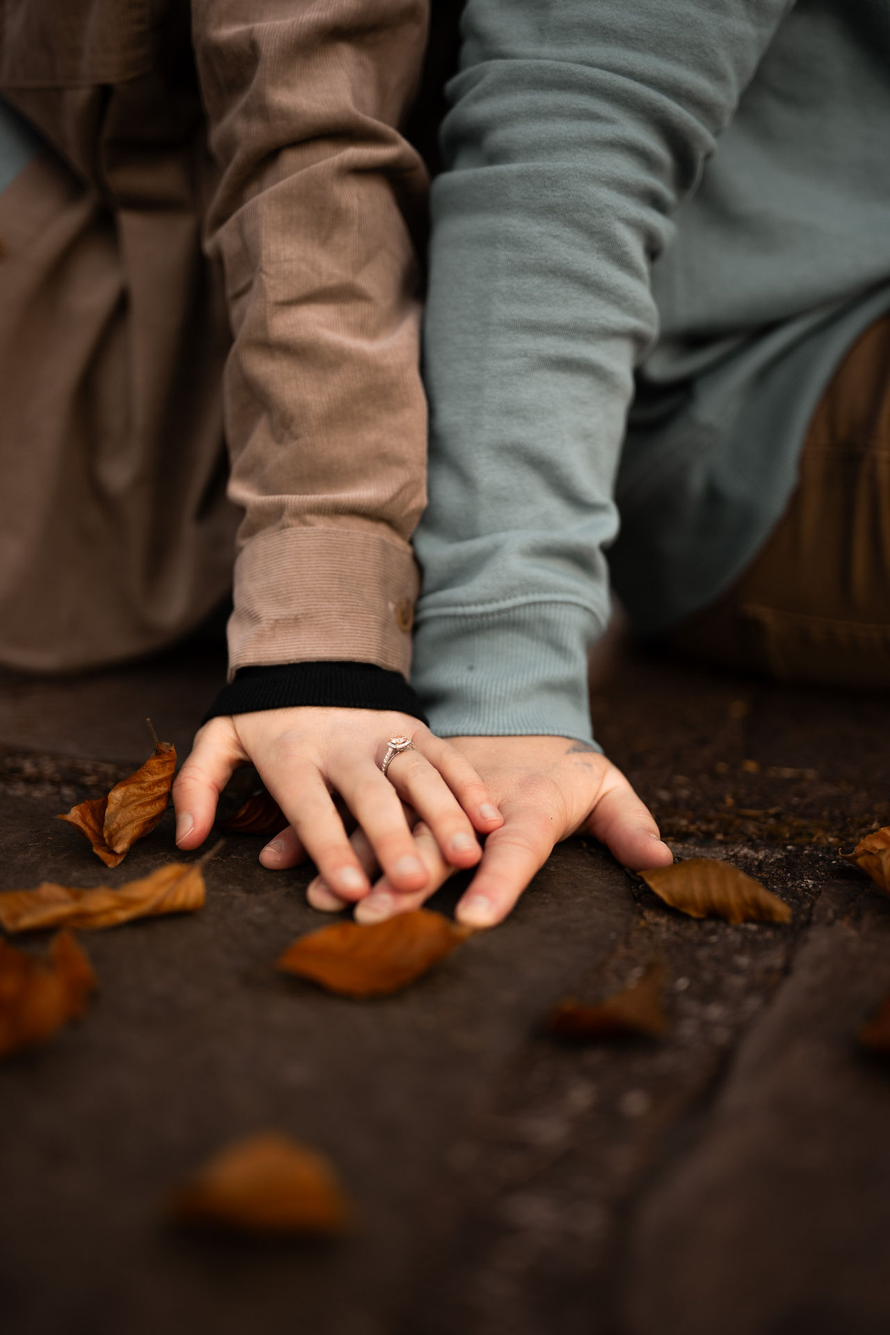couples engagement photo- the ring