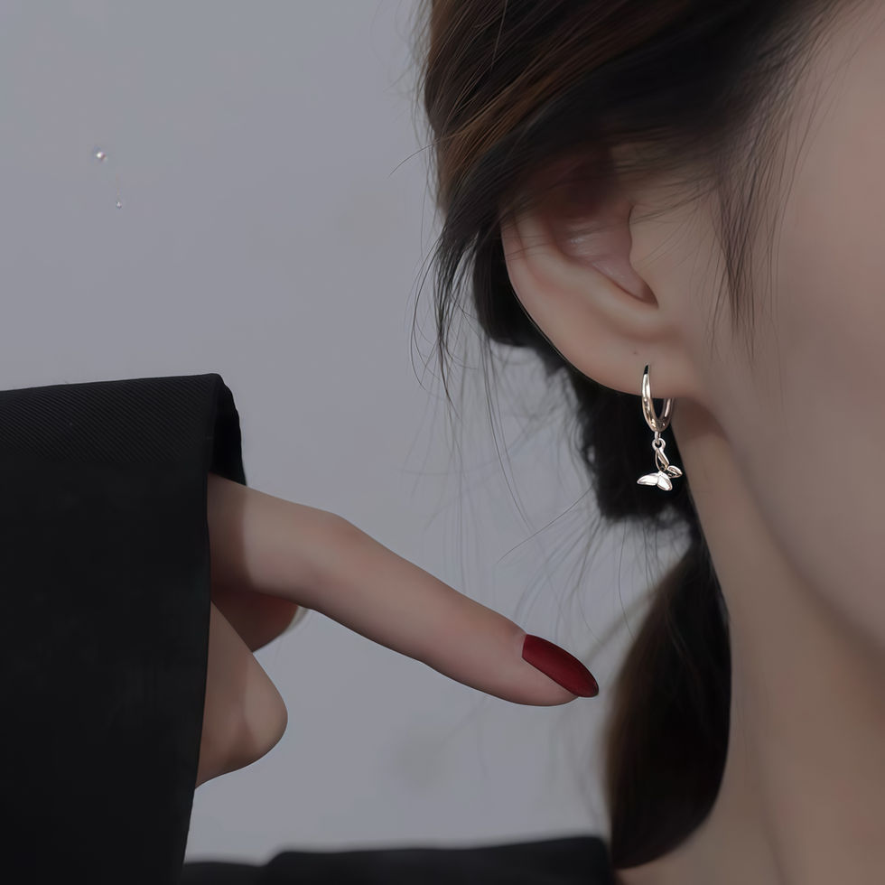 REBE77E Fluttering Grace Butterfly Earrings in sterling silver, symbolizing transformation and freedom,