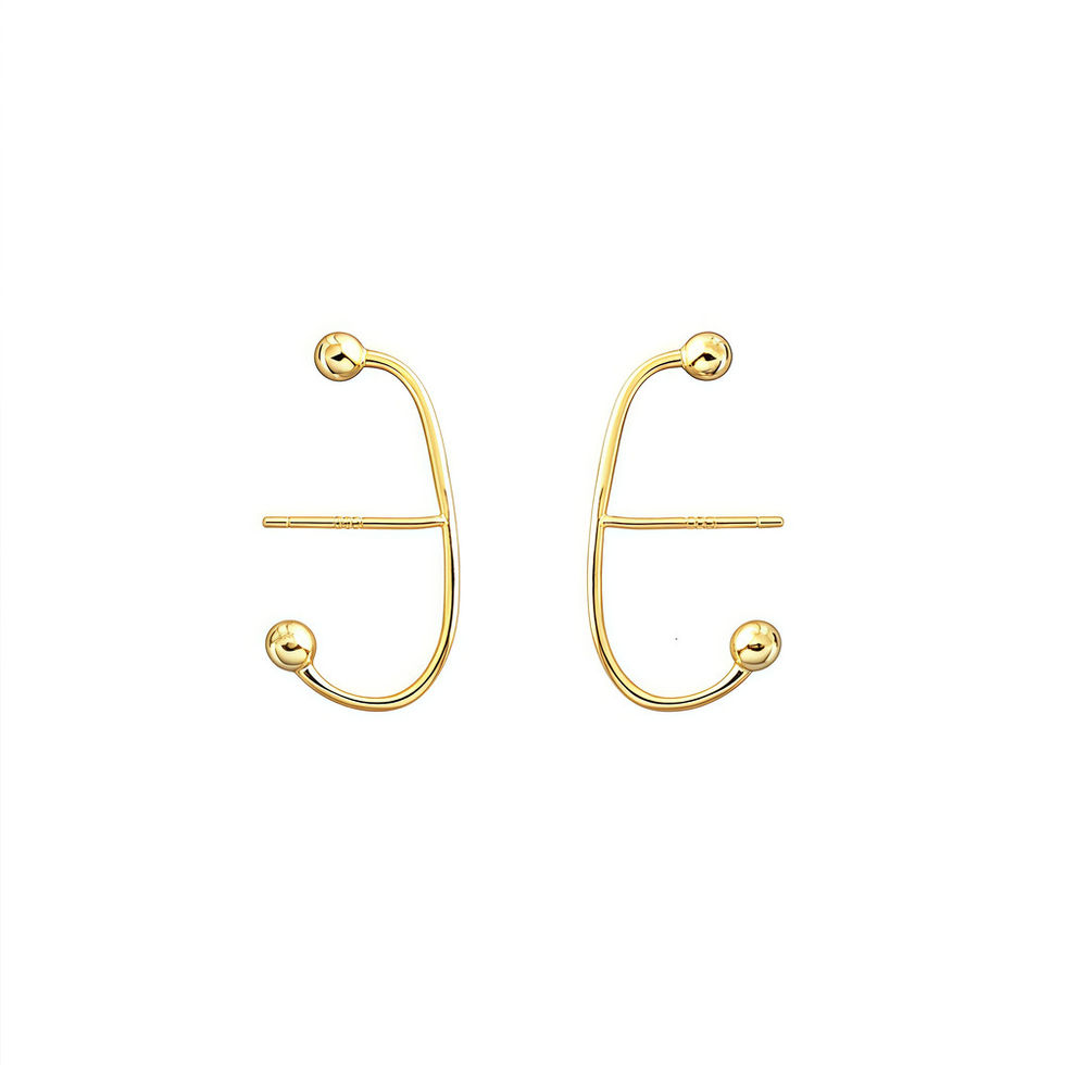 Aurora Curve Earrings in gold-plated sterling silver by REBE77E, showcasing a brushed matte finish and fluid modern design