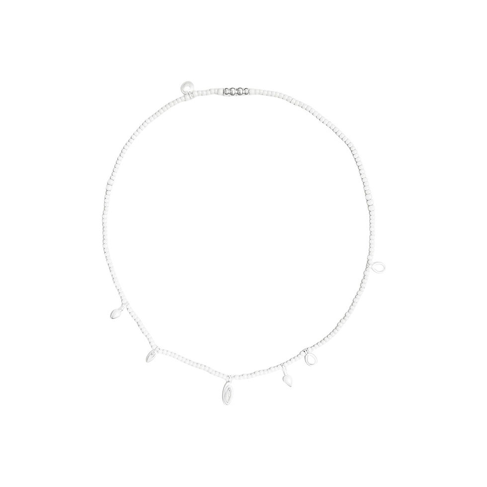 White Turquoise Pendant Necklace by REBE77E, featuring sterling silver and natural white turquoise