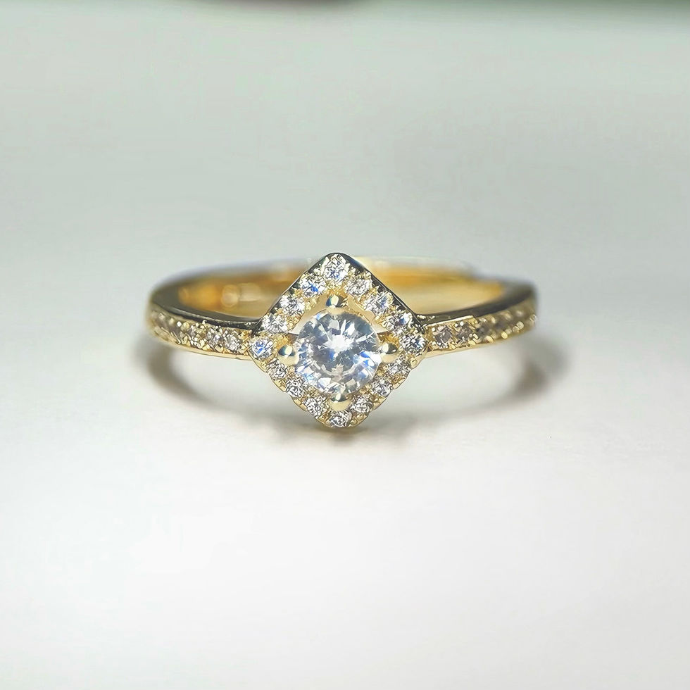 Radiant Zirconia Gold-Plated Ring