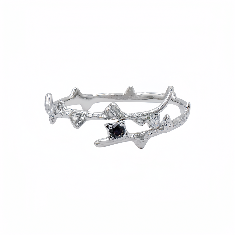 Silver-plated adjustable cuff bracelet with rhinestone and sculpted erosion texture – REBE77E