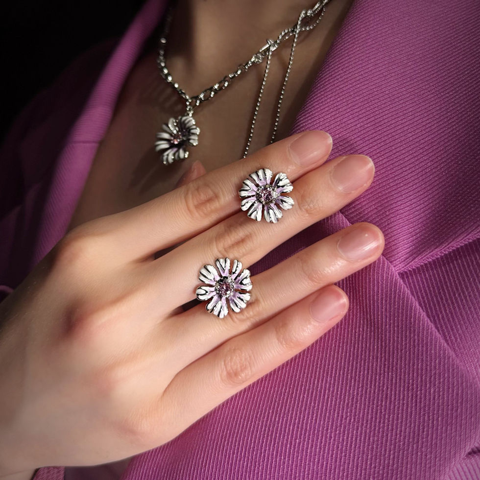 Lavender Dusk Daisy Earrings