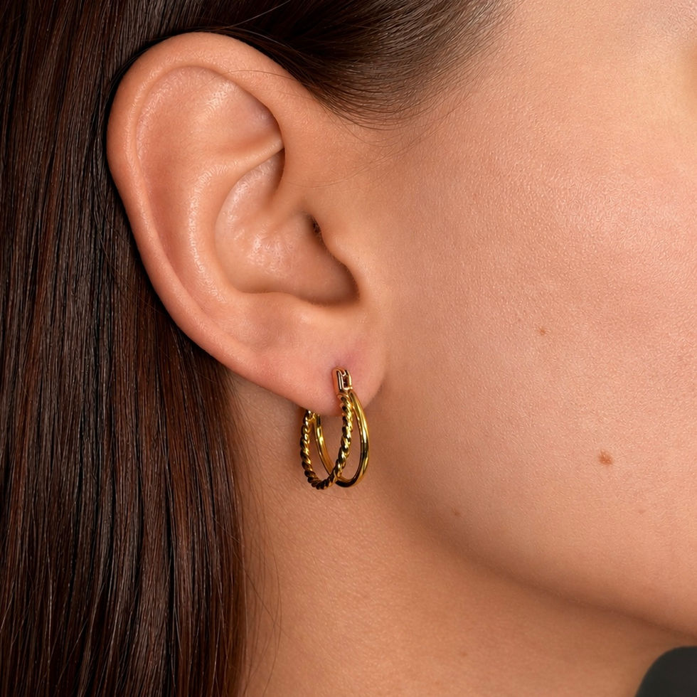 Dual Weave Hoop Earrings in sterling silver with an interwoven textured design and modern sculptural silhouette
