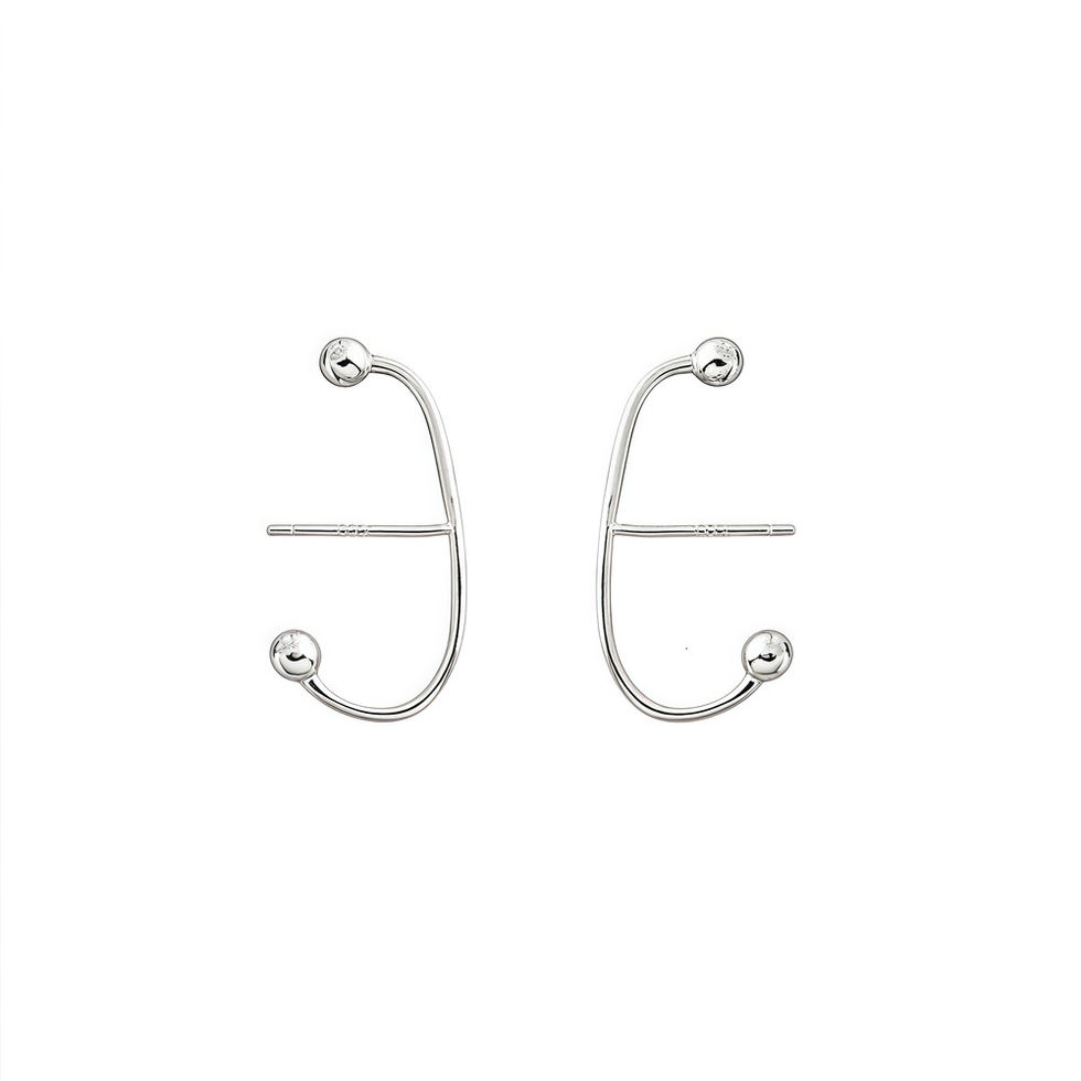 Aurora Curve Earrings in sterling silver by REBE77E, featuring a brushed matte finish and minimalist curved design