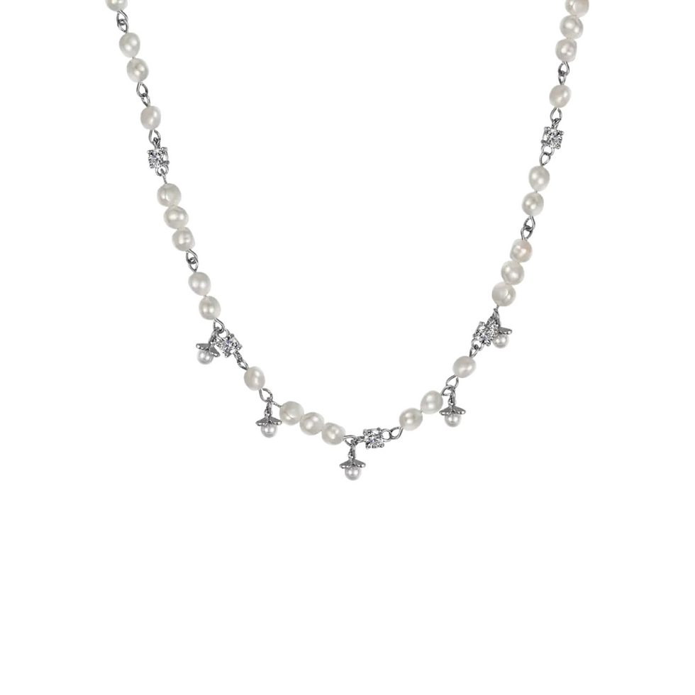 Luminous Interval Pearl Necklace