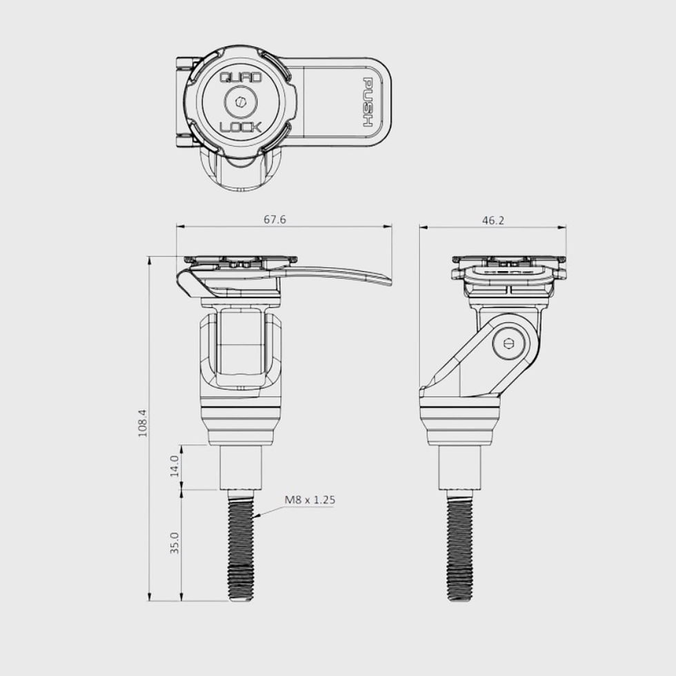 Miniatura: Suporte para torres de guiador QUAD LOCK Pro