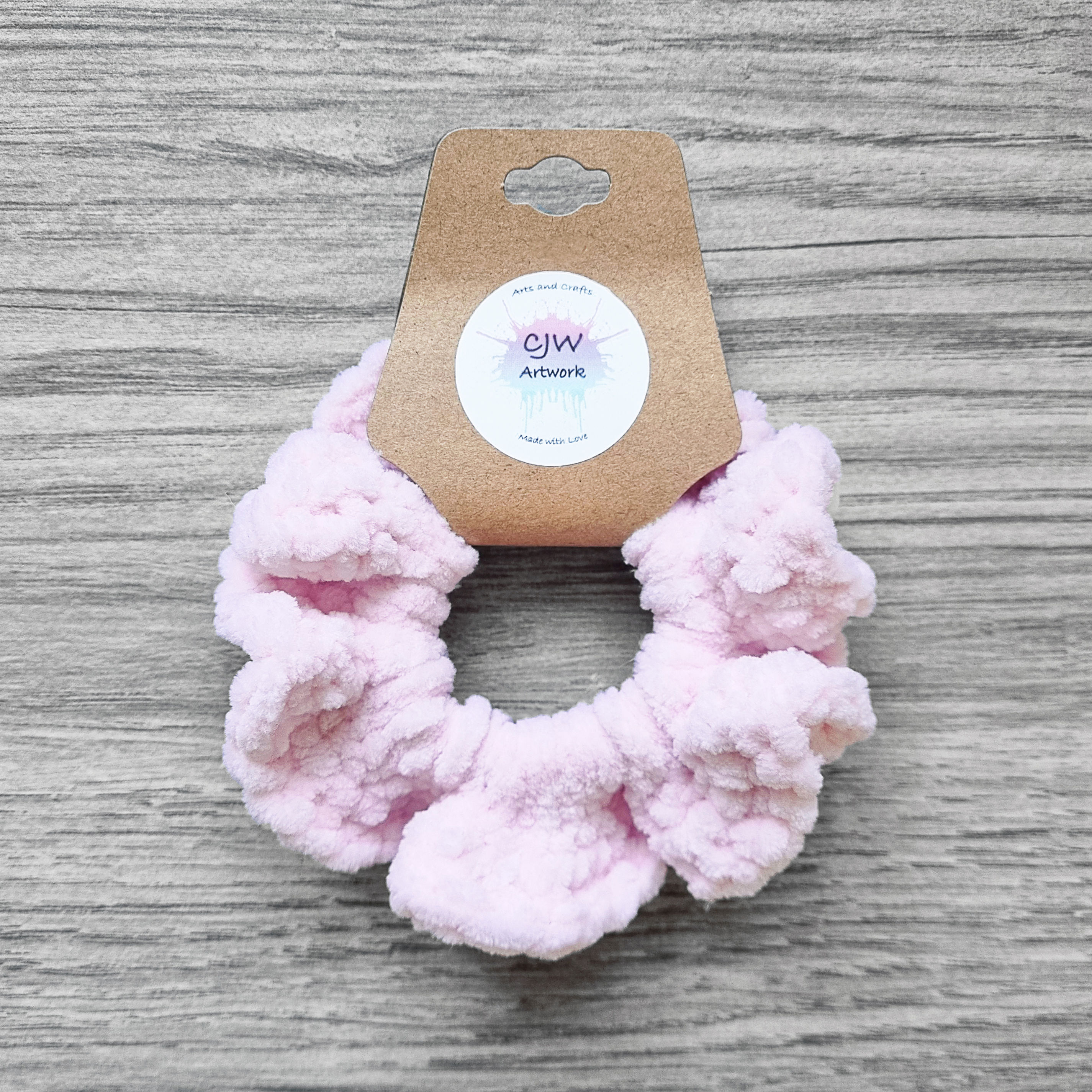 Handmade Crocheted Super Soft Baby Pink Scrunchie