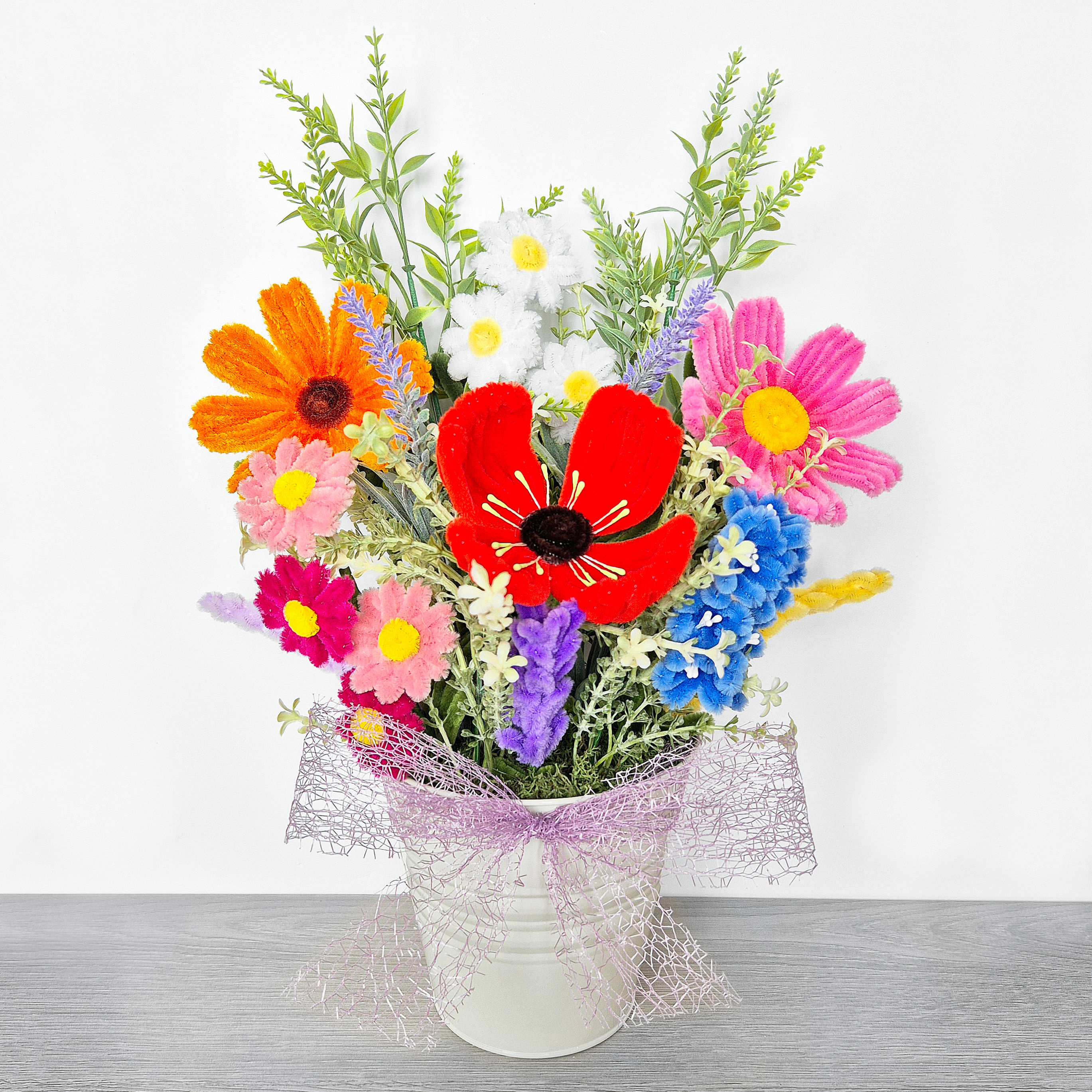 Wildflower Chenille Wire Flower Display