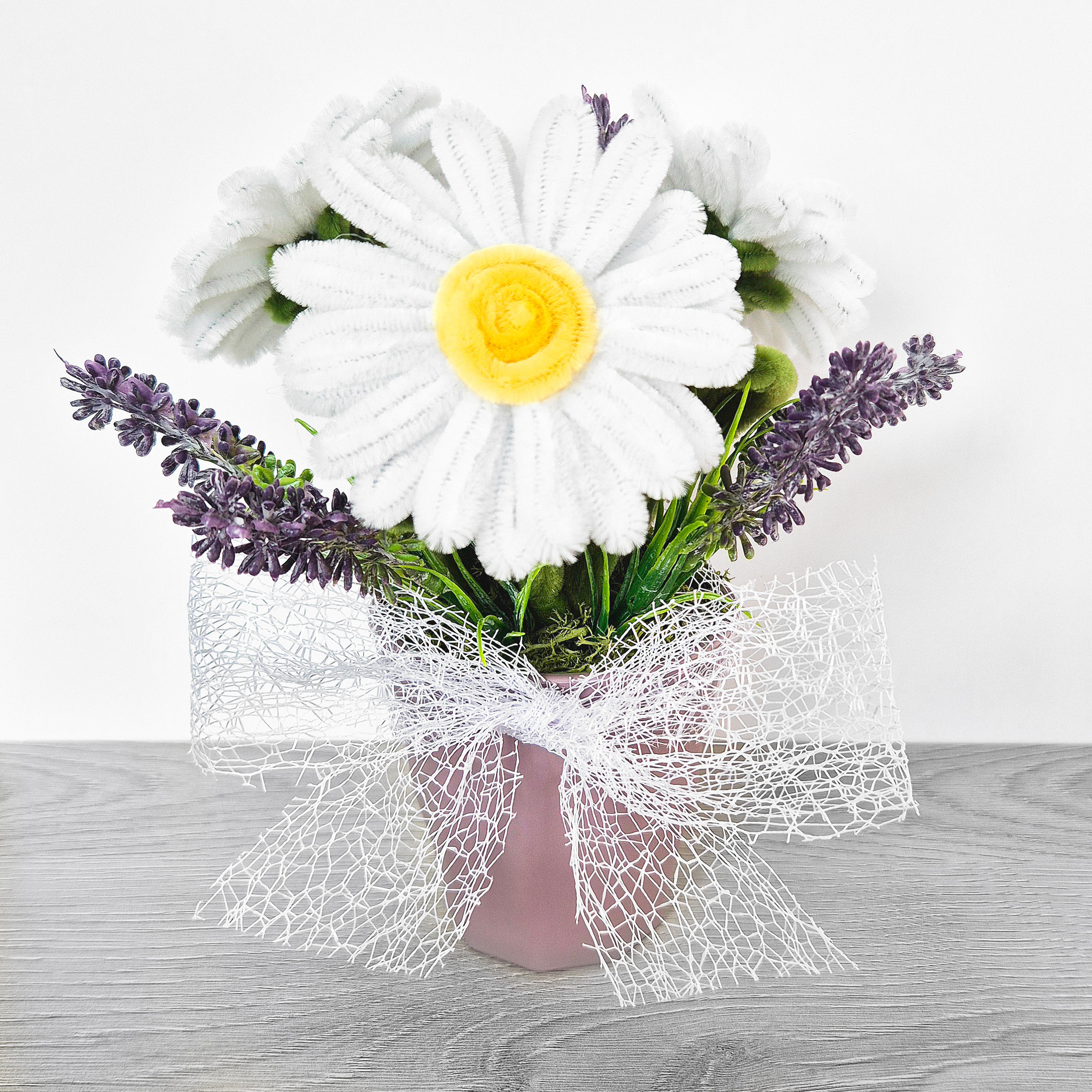 Daisy Chenille Wire Flower Display