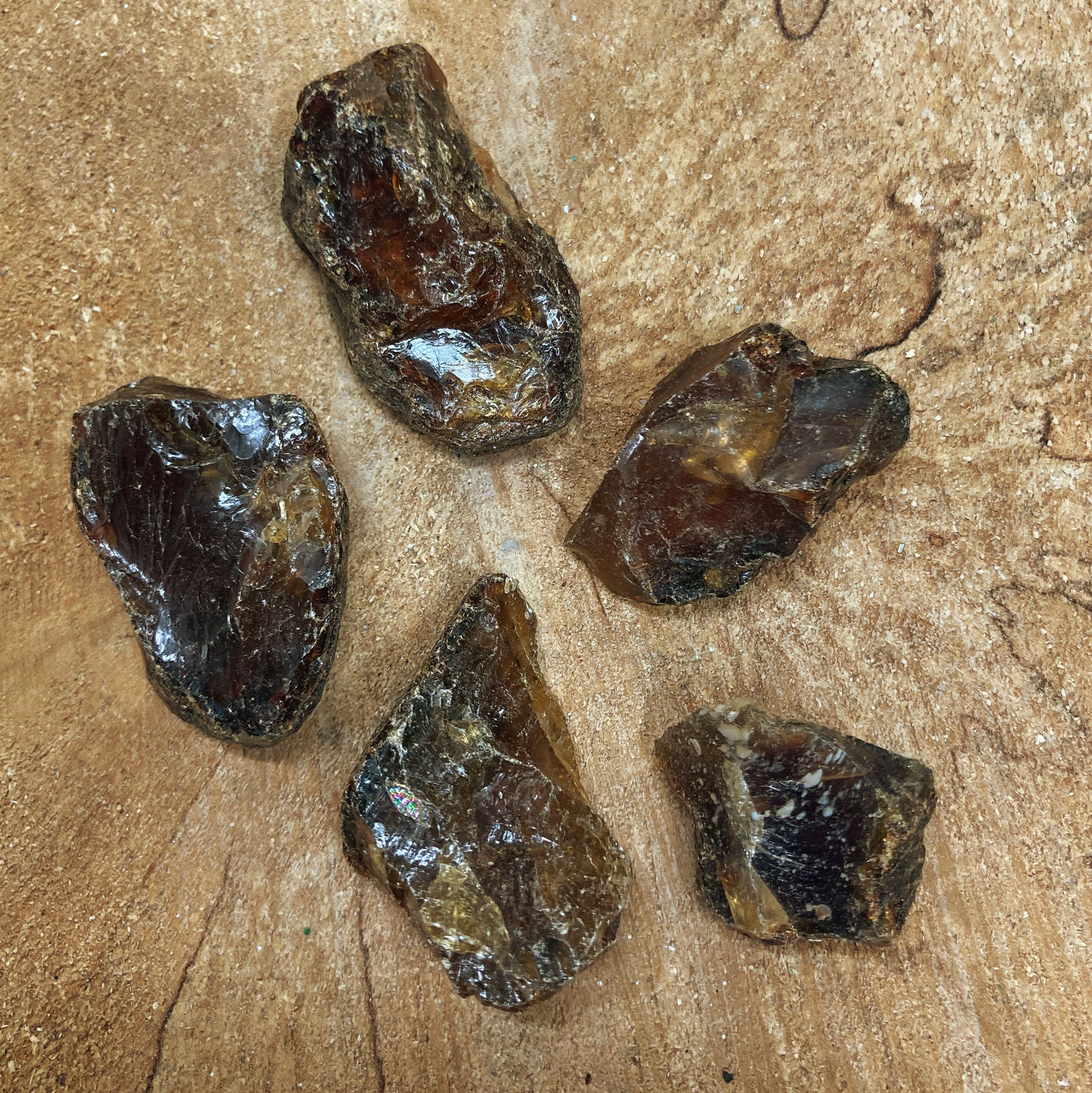 Pierre brute - Taille 1 - Ambre (avec bois) - Sumatra / Indonésie