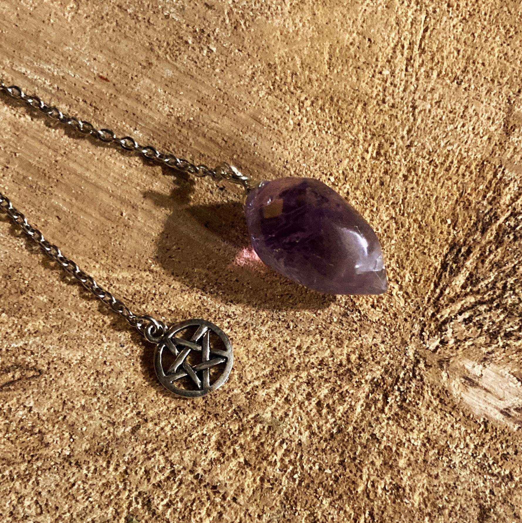 Pendule goutte facettes - améthyste « E »