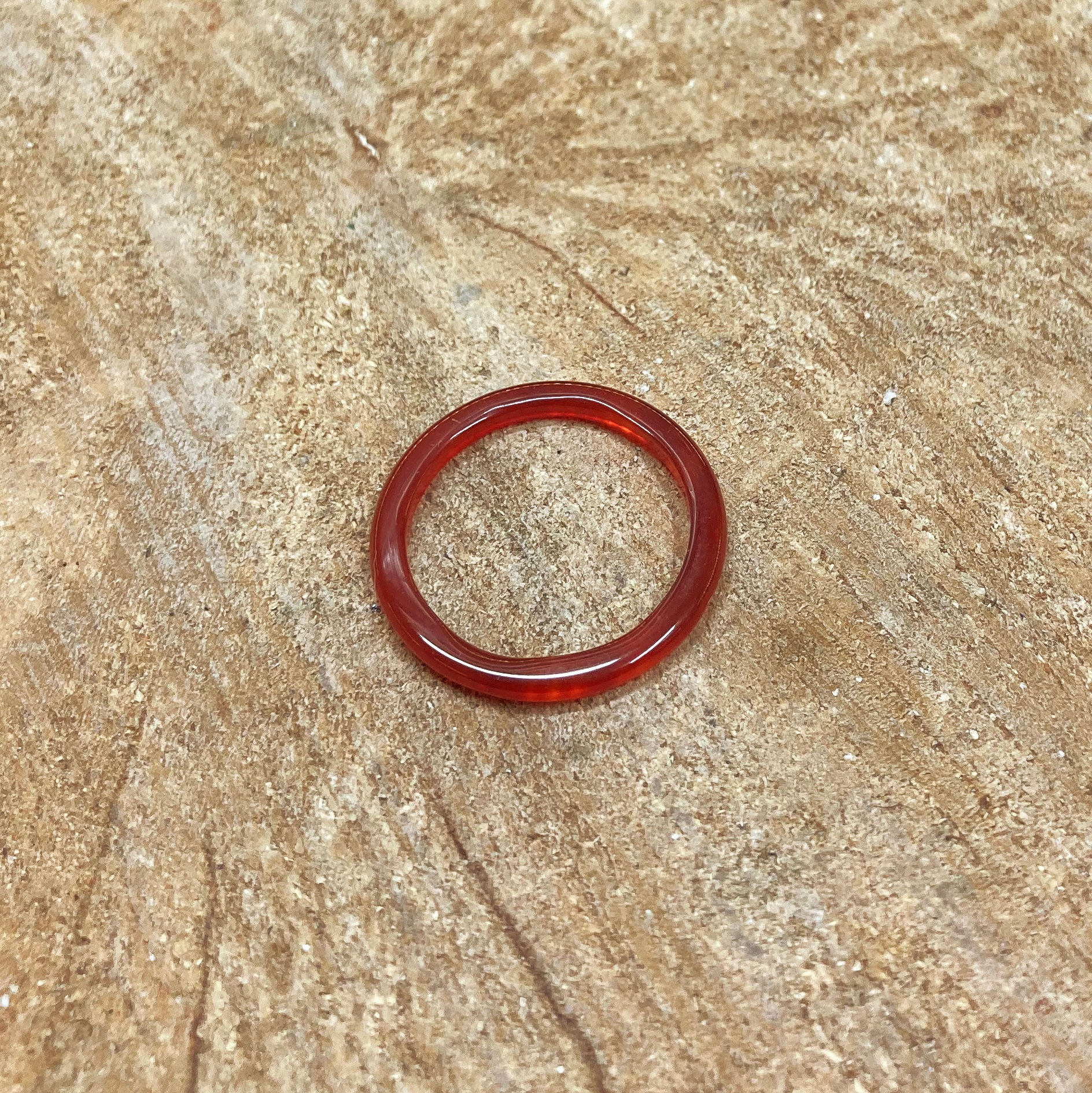 Anneau d'agate orange teinté - 3mm