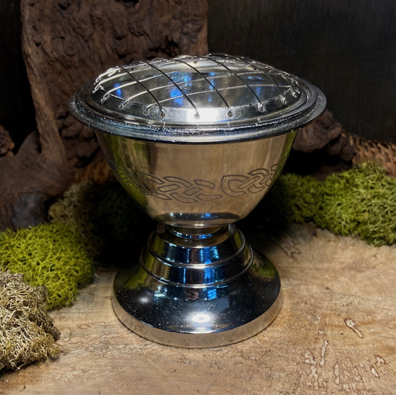 Encensoir en laiton chromé celtique