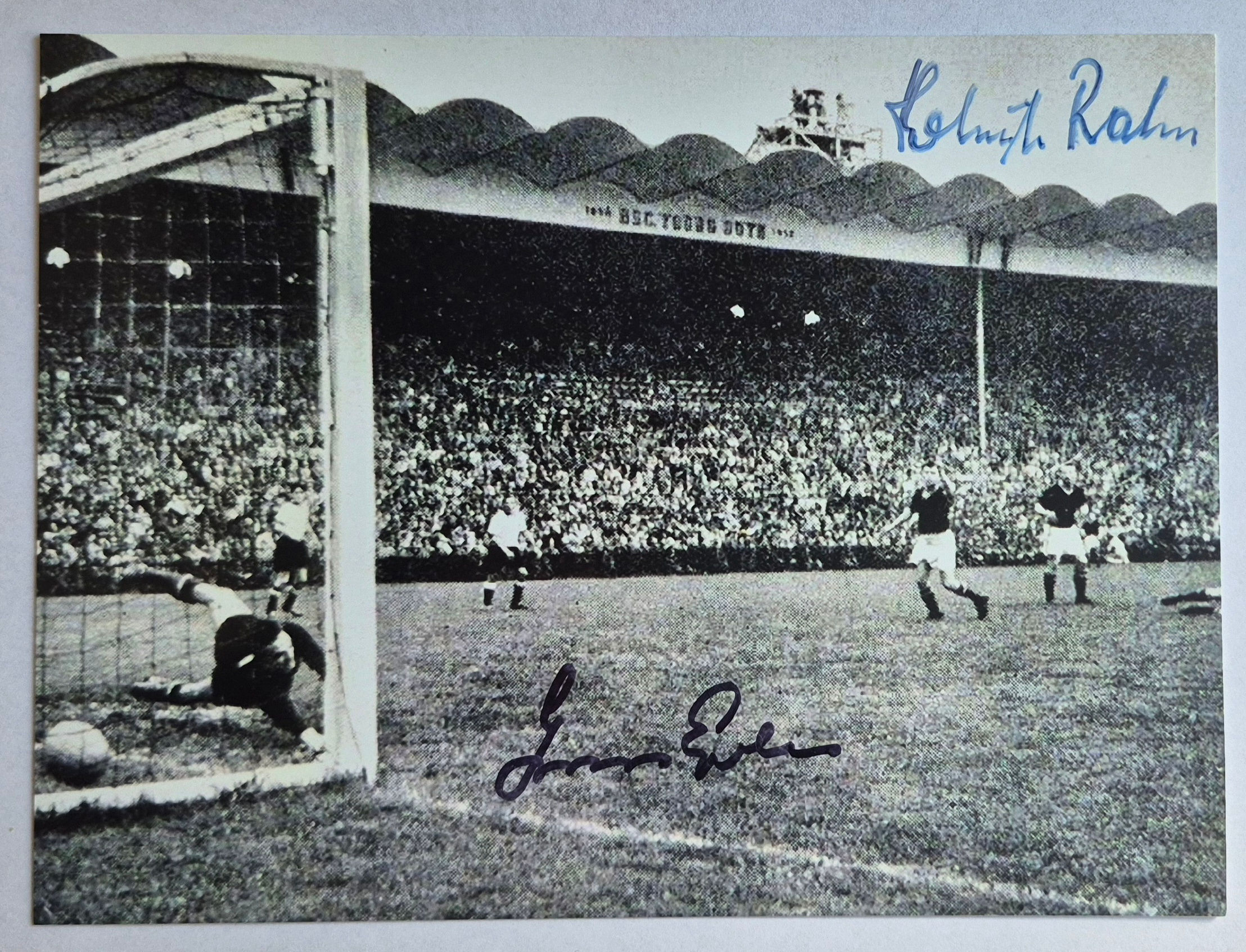 HELMUT RAHN & GYULA GROSICS – 2 AUTOGRAMME – WM-FINALE BERN 1954