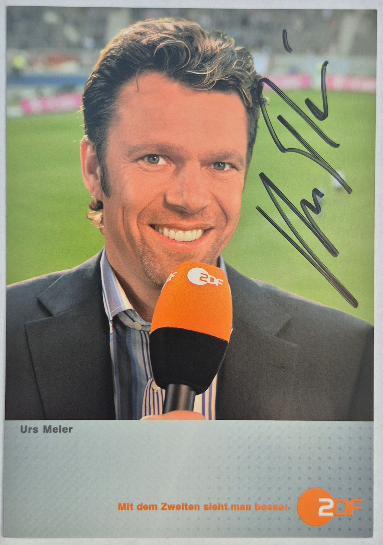 URS MEIER – ORIGINALAUTOGRAMM – FIFA-SCHIEDSRICHTER & ZDF-FUSSBALLEXPERTE