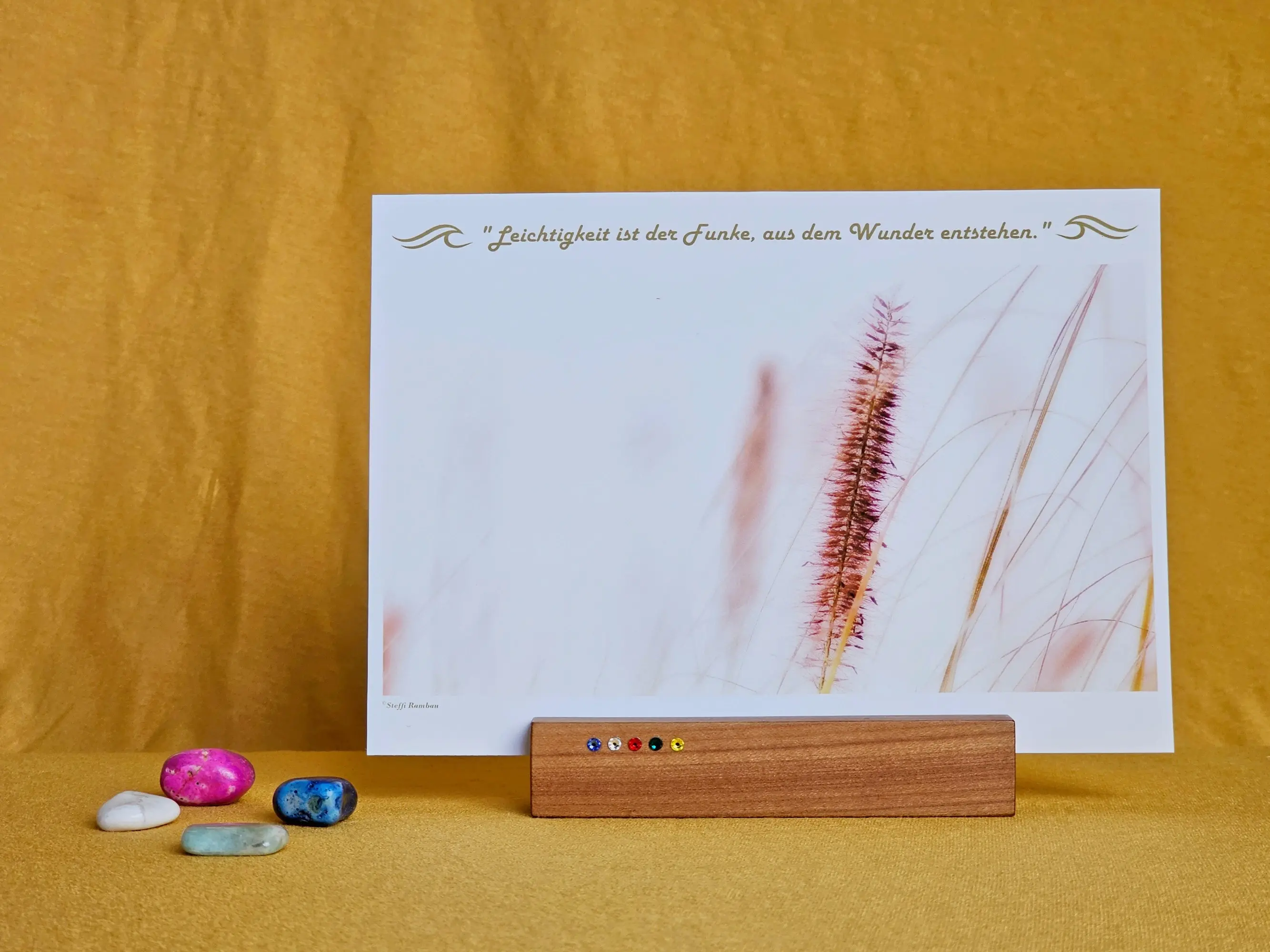 Mindset-Karte mit Zitat (Leichtigkeit) Fotokarte für dich/zum Verschenken