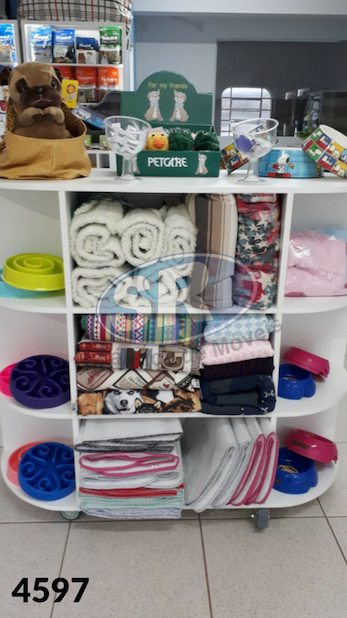 Gondola de madeira para pet shop