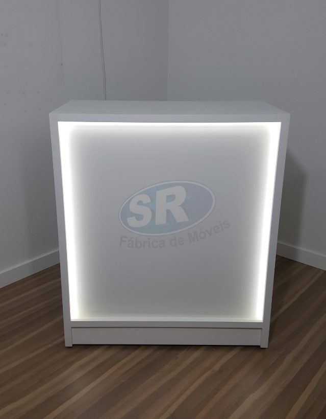 Balcão caixa reto com led