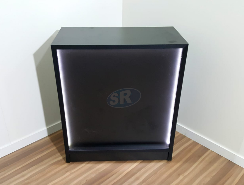 Balcão caixa reto com led