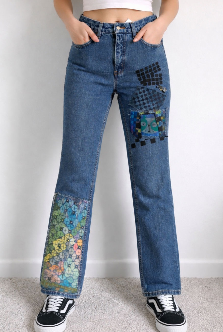 London Grid Cat Jeans