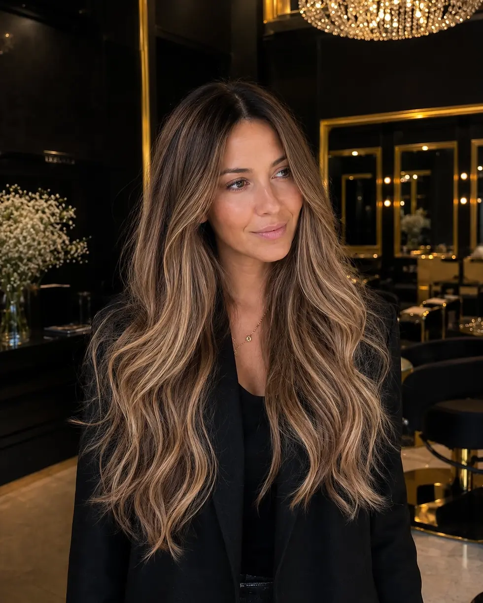 Extensiones invisibles con balayage bronde en salón premium de Barcelona