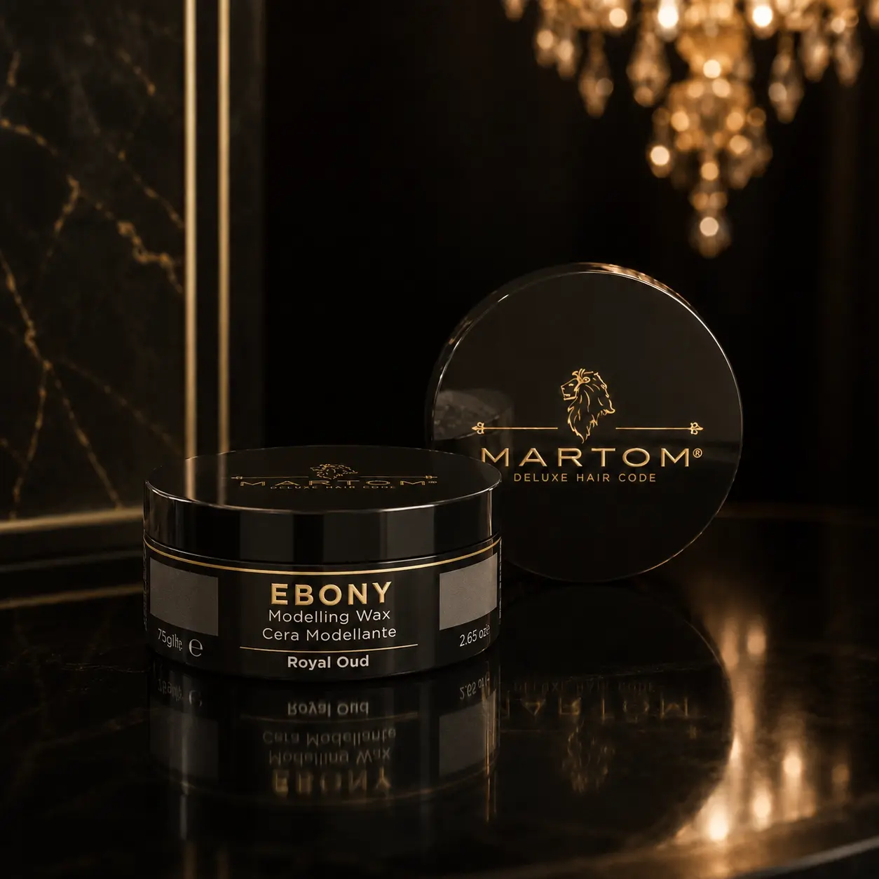 Ebony - Cera de peinado de Martom Deluxe Hair Code Style para definir, moldear y controlar el cabello en Mirik Beauty