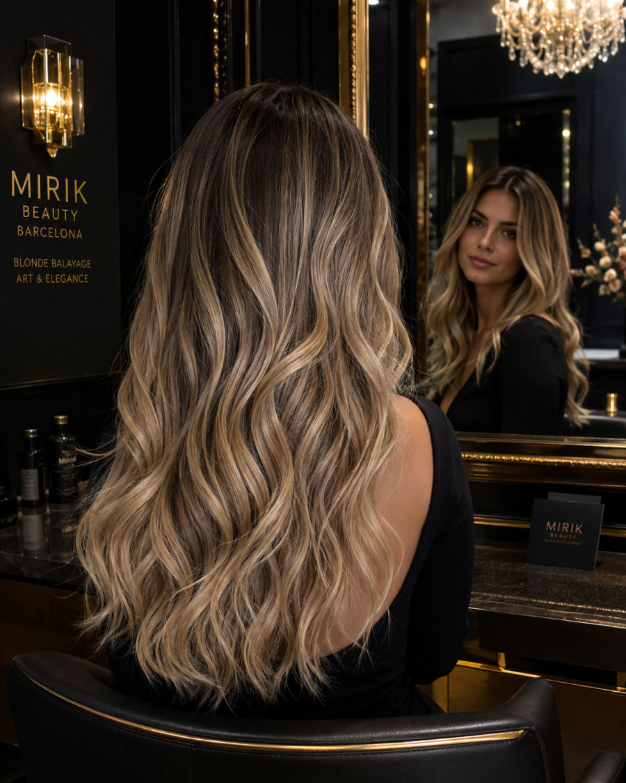 Resultado de balayage rubio en Mirik Beauty Barcelona