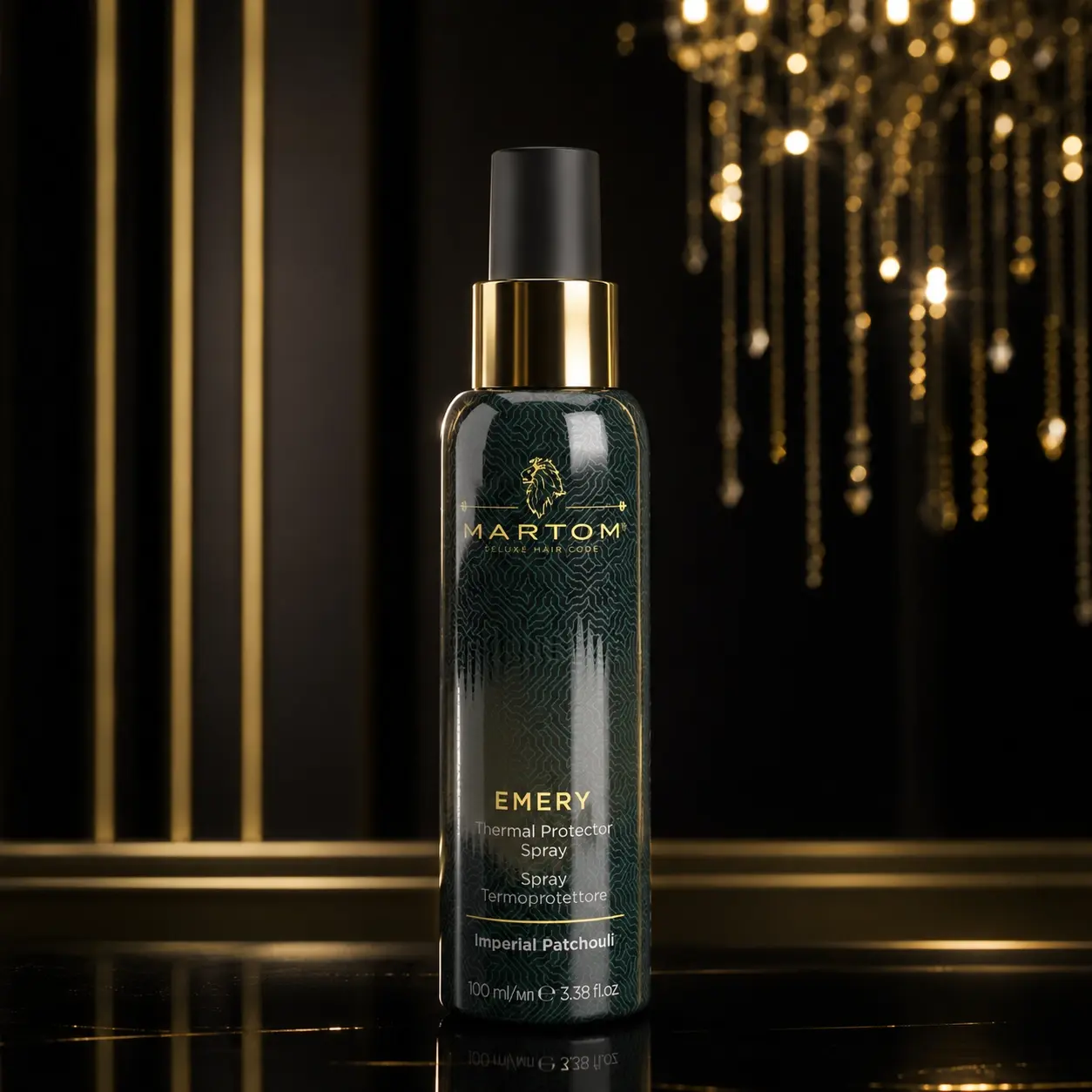 Emery - Spray Termoprotector de Martom Deluxe Hair Code Style para proteger el cabello del calor y aportar brillo