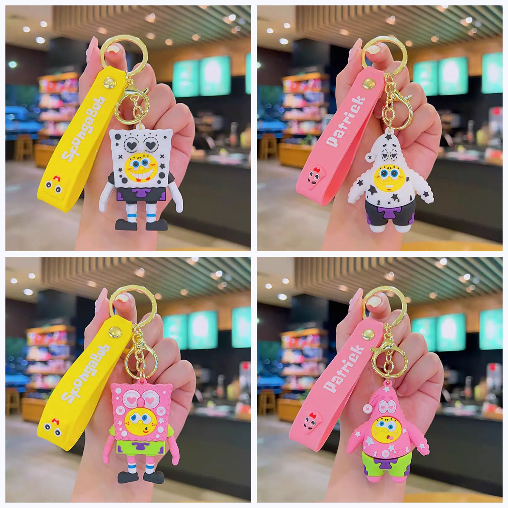 Animated SpongeBob and Patrick Star cute keychain