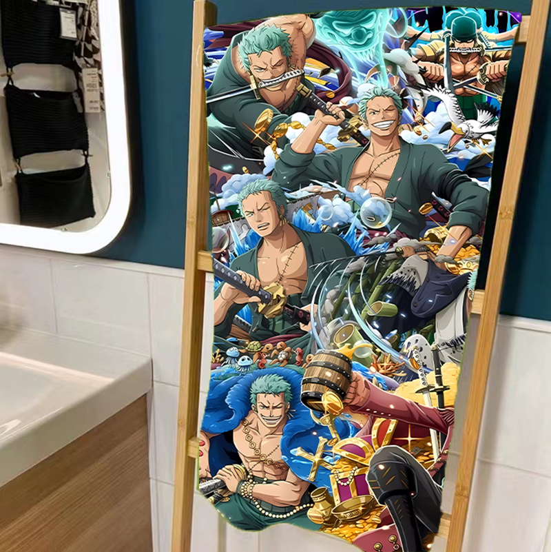 Thumbnail: Anime One Piece/Naruto Towel/Beach towel/Bath towel