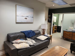 Comfy couch in the therapy office