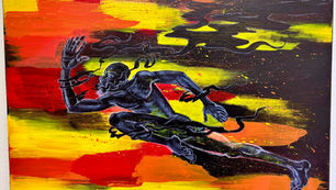 12" x 14" Acrylic and Charcoal on Canvas