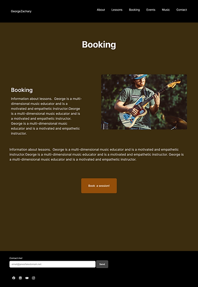 High-fidellity wireframe of "Booking" page