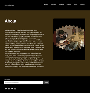 High-fidelity wireframe of About page, first version