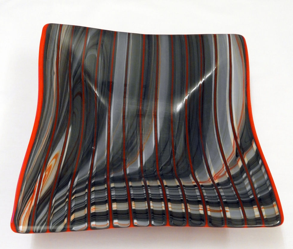 Thumbnail: Grey & White Swirl Pattern on Red Base