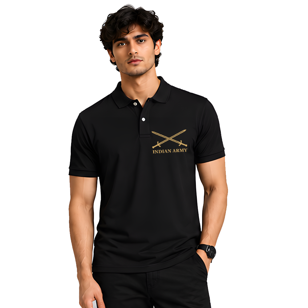 Typographic PRINTETD Black Color Polo Collar Neck Premium T shirt for men
