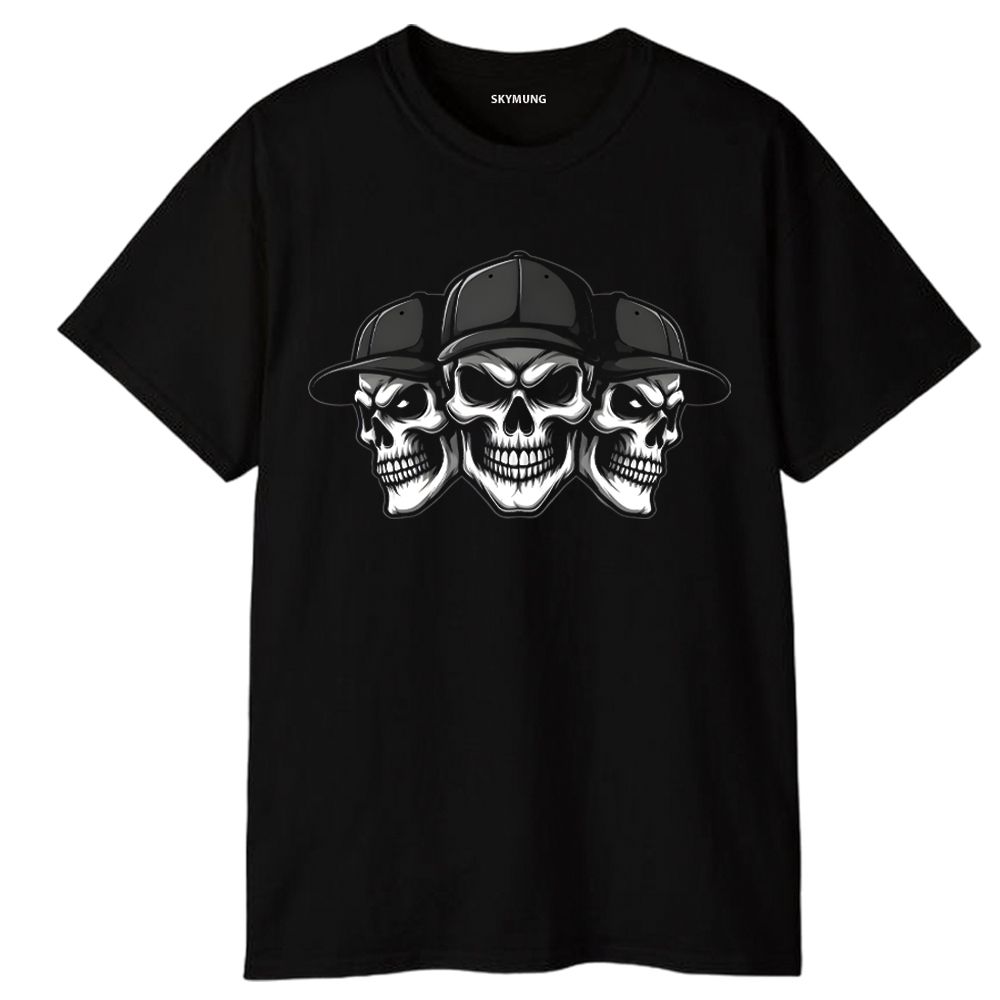 Skull Graphic Printed T-Shirt for Men & Women Trendy Streetwear Grunge Style TEE